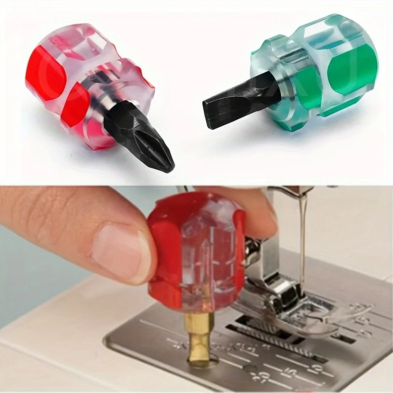 Micro Screwdriver Kit - ミニミシンドライバー2本セット - ポータブルカブヘッド、針板修復ツール付き、縫製や編み物用