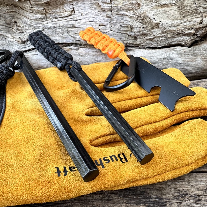 Ferro Rod Striker - 手織りロープ六角形フリントマグネシウムスティックアウトドアサバイバルフリントスティック荒野サバイバルフリントキャンプツール男性用ギフト