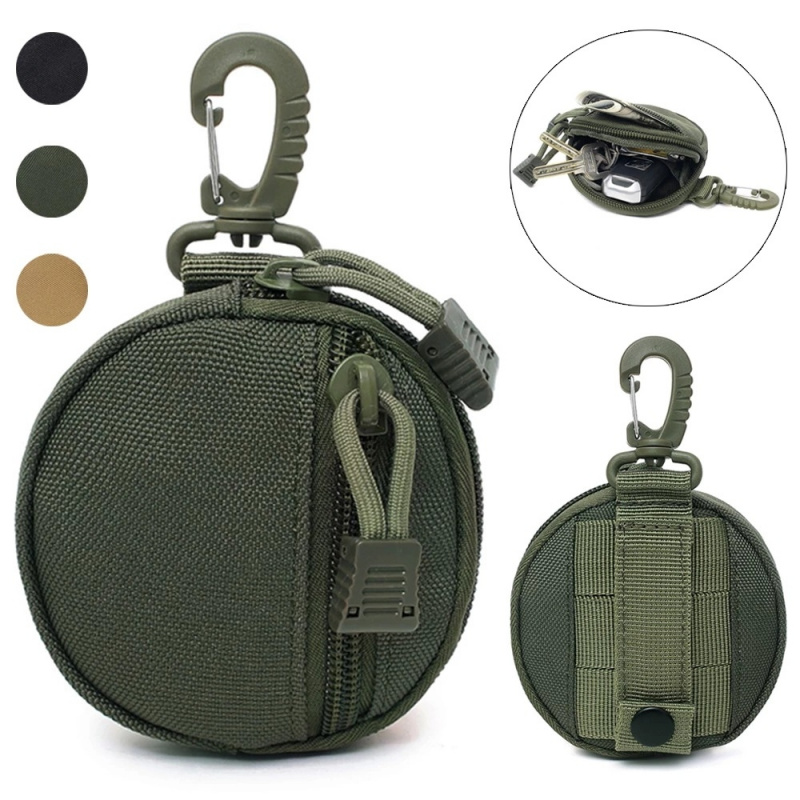 Edc Deep Carry - 多機能アウトドアウエストバッグ、タクティカルナイロンミニキーチェーンバッグ（バックル付き）、ハイキング、キャンプ、旅行用EDCキーポーチ
