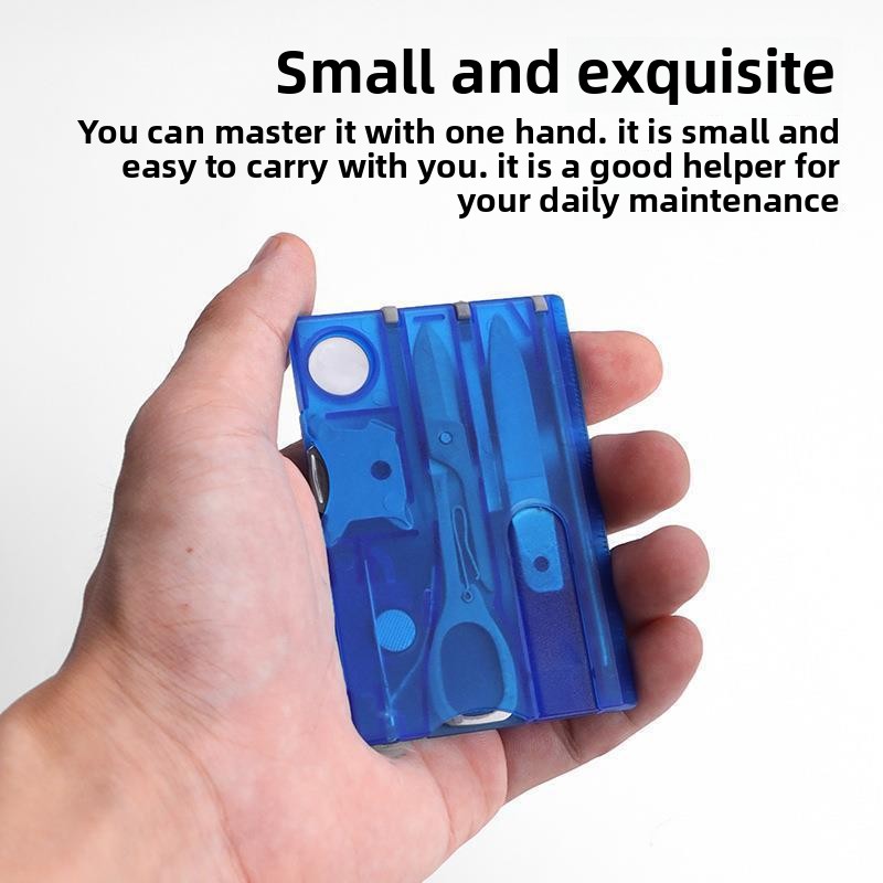 Multitool Credit Card - 12 で 1 ポケットクレジットカードポータブルマルチツール屋外サバイバルキャンプ用品 1 ボックスポータブルハイキングカードツールギア