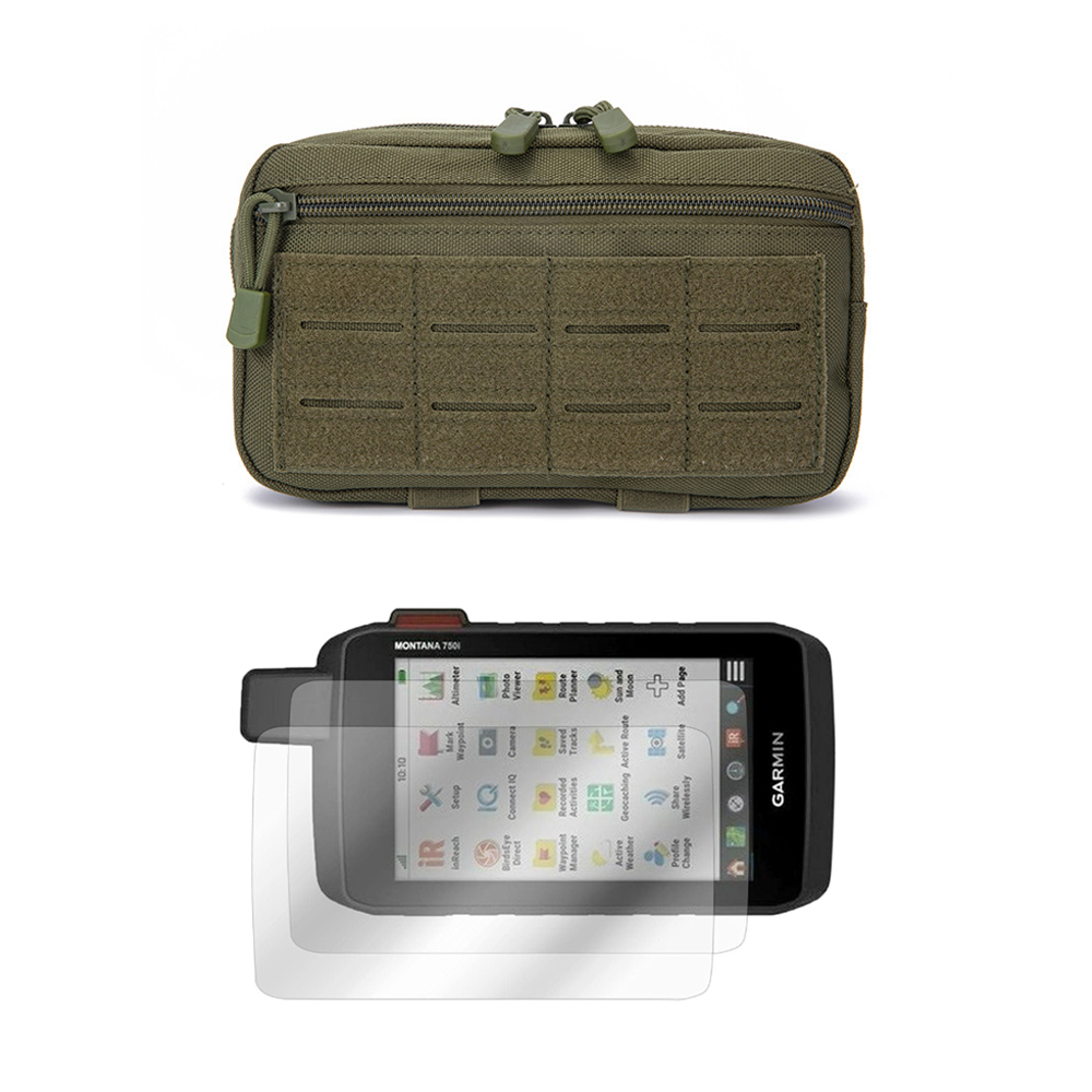 Edc Carry Items - スポーツタクティカルウエストバッグポーチMOLLE EDCケース+スクリーンプロテクターフィルム（ガーミンモンタナ750、750i、700、700i、760、760i、710、710i用）