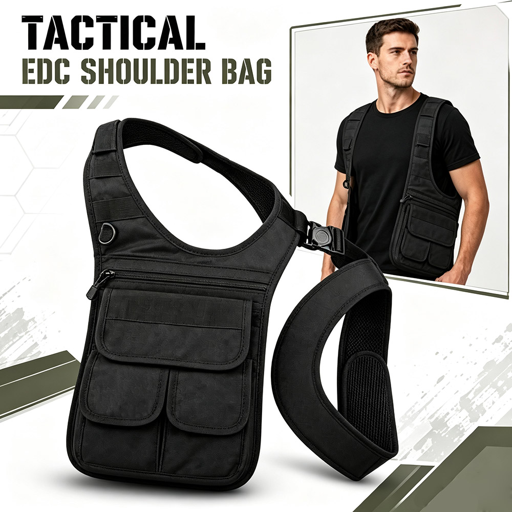Edc Concealed Carry Sling Bag - 戦術的な隠しアンダーアームツールバッグ MOLLEマルチポケットEDCユーティリティスリングポーチ エアソフト、ハンティング、射撃、アウトドア、日常携帯用