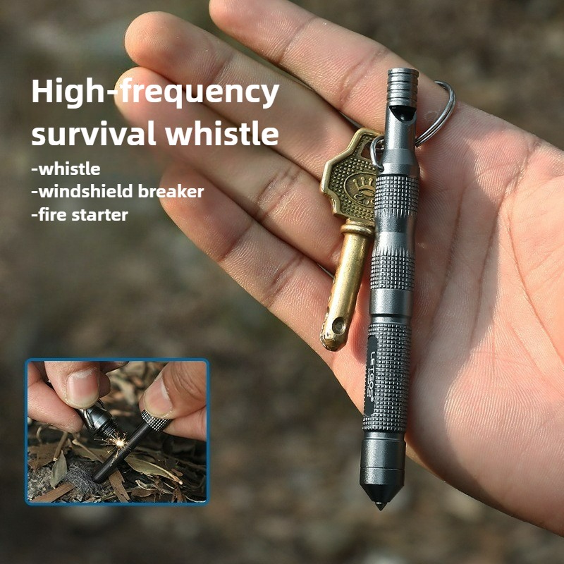 Ferro Rod Striker - 多機能高周波サバイバルホイッスル、アウトドア緊急用具、窓割り、火打ち石、マグネシウム棒、金属ペン