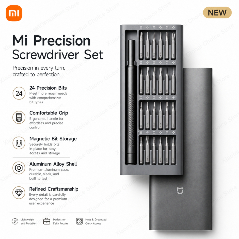 Xiaomi 精密ドライバーセット 24 ドライバービット付 - Micro Screwdriver Kit のレビューと価格