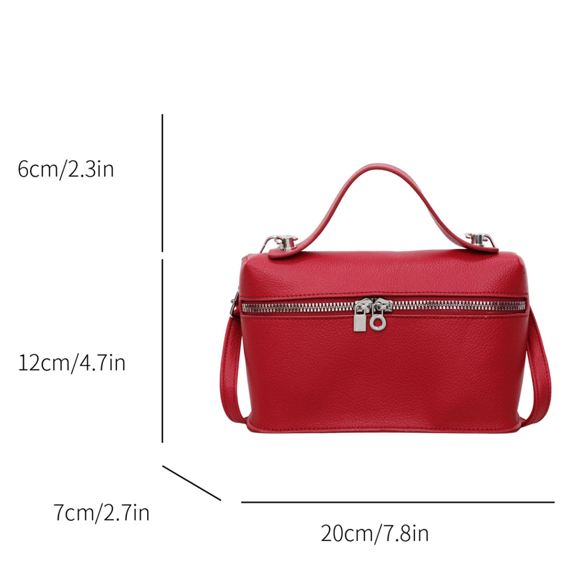 ミニマリストトレンド ソリッドカラーボックスバッグ ライチ柄 - Edc Carry Bag のレビューと価格