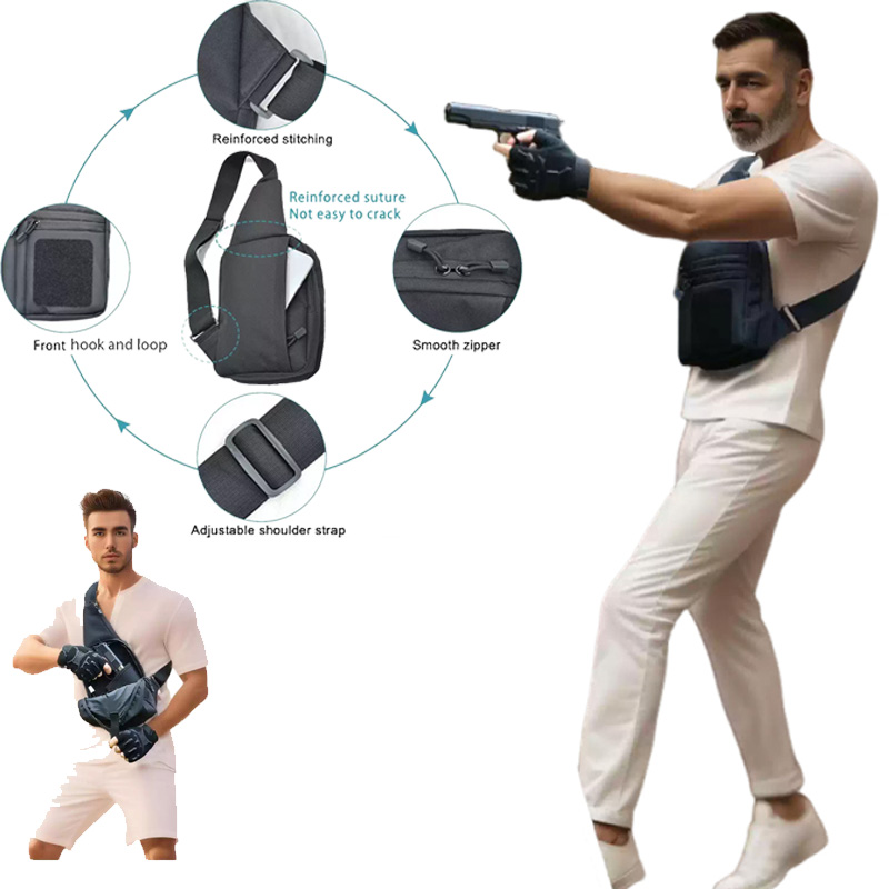 戦術的なピストルガンバッグ隠しキャリーガンホルスターハンドガ - Edc Concealed Carry Sling Bag のレビューと価格