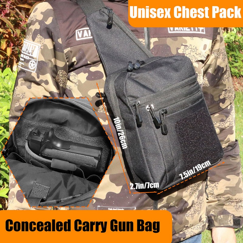 新しい戦術的なチェストバッグ、ピストルホルスター、隠し銃キャ - Edc Carry Backpack のレビューと価格