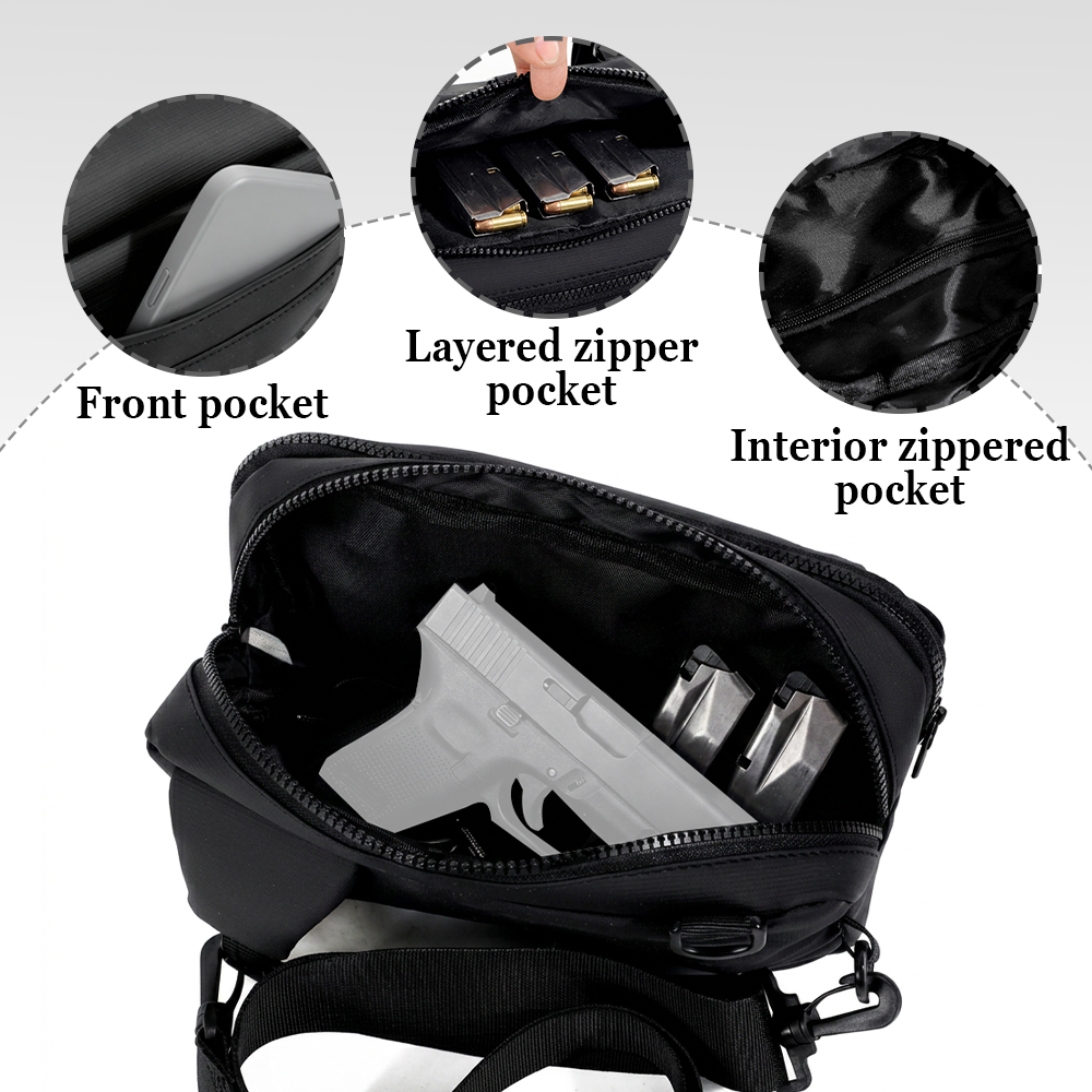 戦術的なピストルガンバッグ隠しキャリーハンドガン収納チェスト - Edc Carry Backpack のレビューと価格