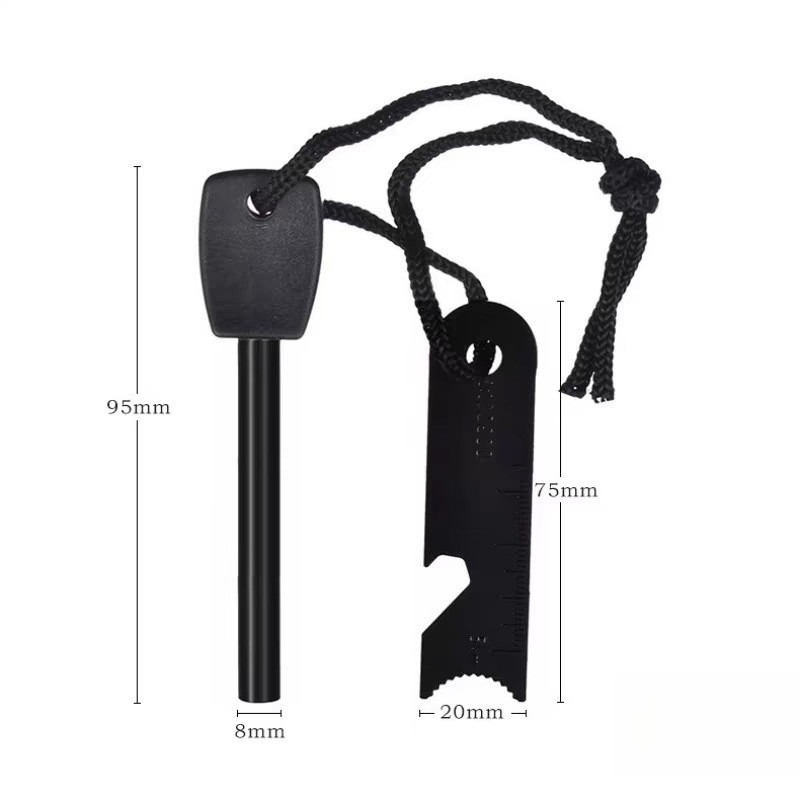 アウトドアサバイバルフリントファイヤースターター |   木 - Ferro Rod Striker のレビューと価格
