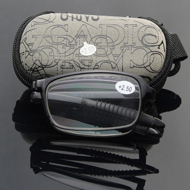 男性と女性のための小さな折りたたみ式老眼鏡,金属フレーム付き - Wallet Slim Titanium のレビューと価格