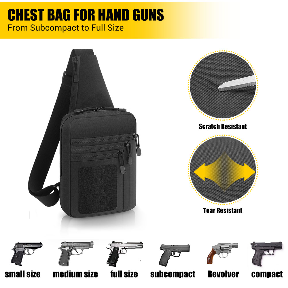 戦術ピストルガンバッグ隠しキャリーガンホルスターハンドガン収 - Edc Concealed Carry Sling Bag のレビューと価格
