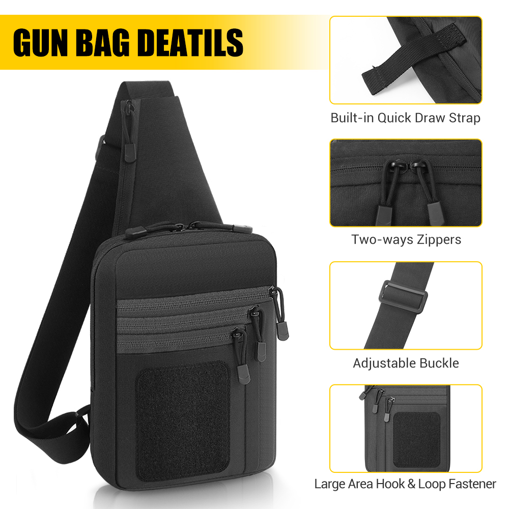 戦術ピストルガンバッグ隠しキャリーガンホルスターハンドガン収 - Edc Concealed Carry Sling Bag のレビューと価格
