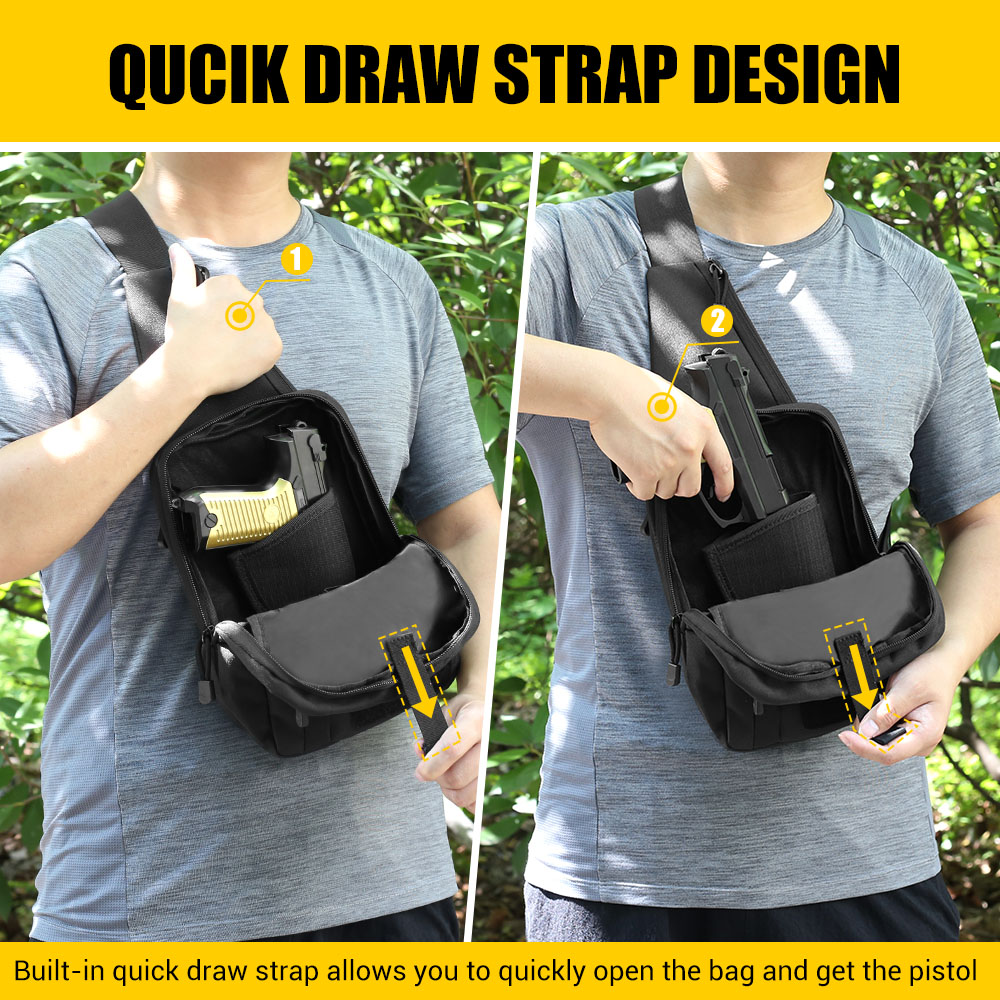 戦術ピストルガンバッグ隠しキャリーガンホルスターハンドガン収 - Edc Concealed Carry Sling Bag のレビューと価格