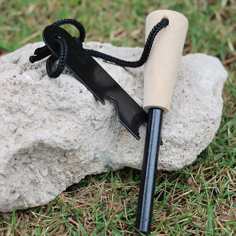 携帯用屋外フリント、マグネシウム棒、銃器、木製ハンドル、フリ - Ferro Rod Striker のレビューと価格