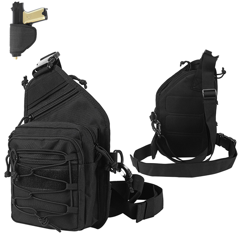 隠しキャリーバッグ戦術的なクロスボディスリングバックパックシ - Edc Concealed Carry Sling Bag のレビューと価格