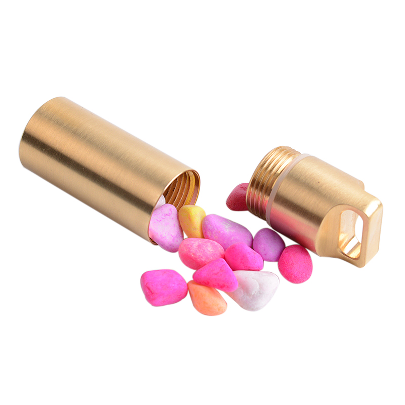 真鍮気密水密収納容器ドライボックスシール瓶ケースピルカプセル - Pill Fob Capsule のレビューと価格