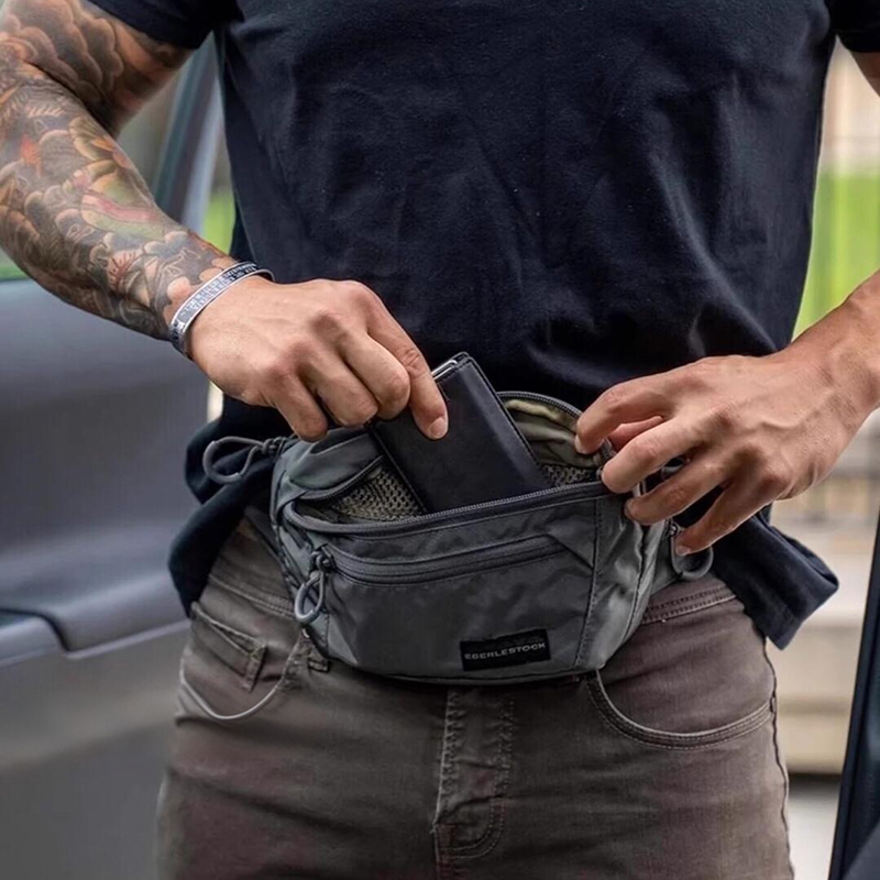 メンズベルトバッグ、調節可能なストラップ付きウエストバッグ、 - Edc Carry Bag For Men のレビューと価格