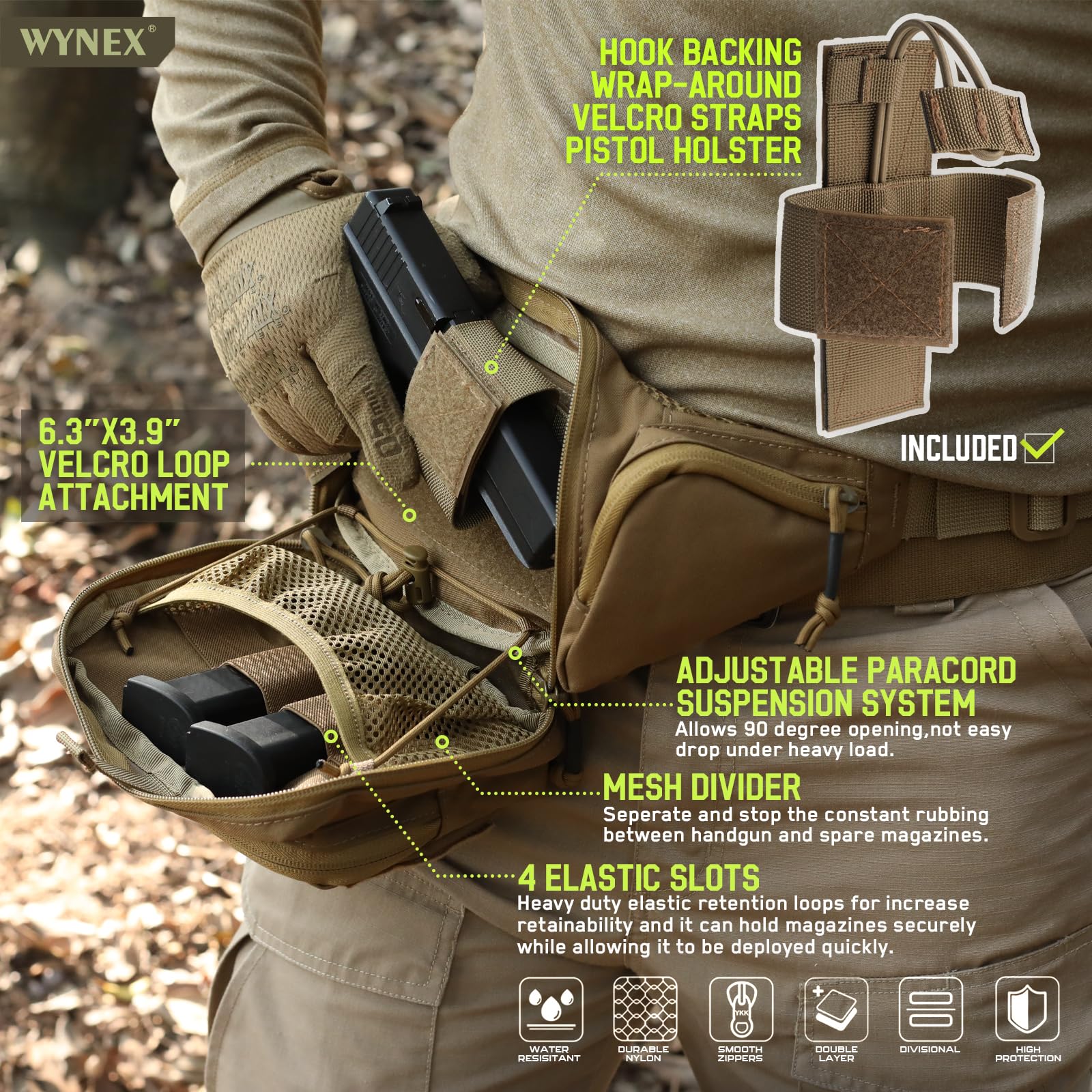 戦術的な隠蔽携帯用ファニーパックピストルポーチ、ユニバーサル - Edc Carry Pistols のレビューと価格