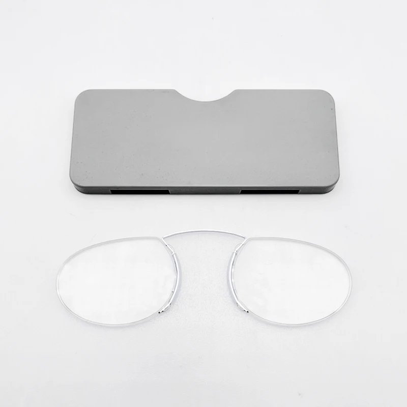 2024 チタンミニ老眼鏡クリップ鼻ラウンド光学ガラスボック - Wallet Slim Titanium のレビューと価格