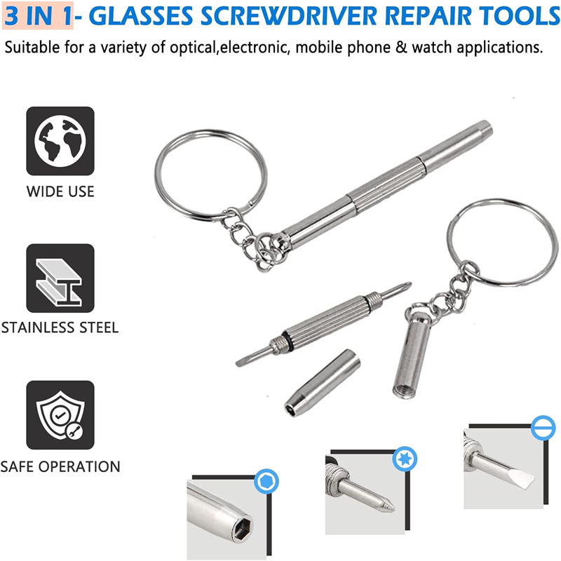ミニハンドメガネドライバー 3-in-1 眼鏡修理キット多機 - Micro Screwdriver Kit のレビューと価格