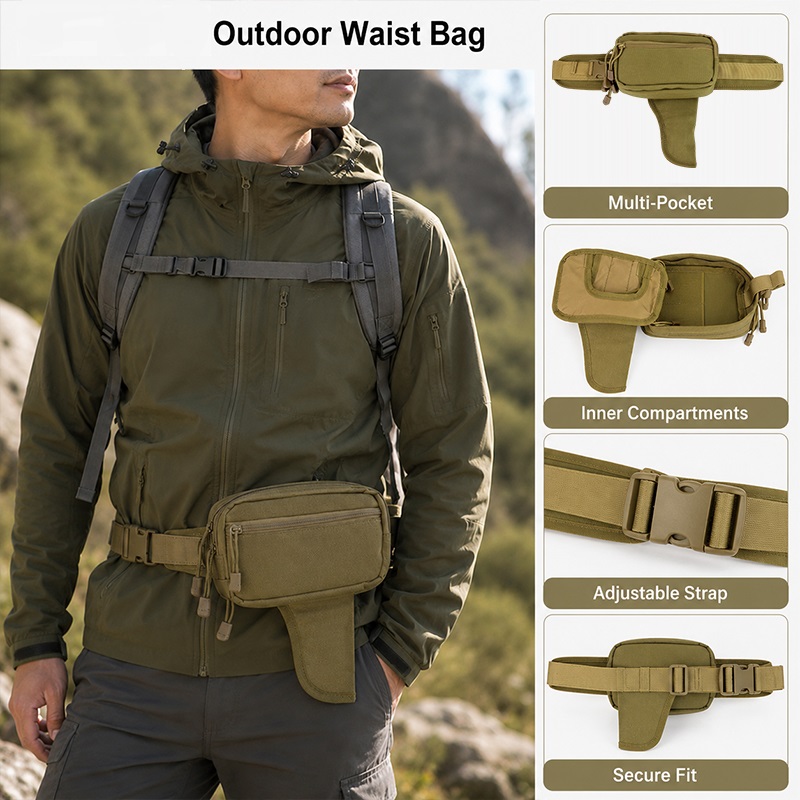 多機能ウエストバッグナイロン隠しキャリーホルスターEDCベル - Edc Carry Bag For Men のレビューと価格