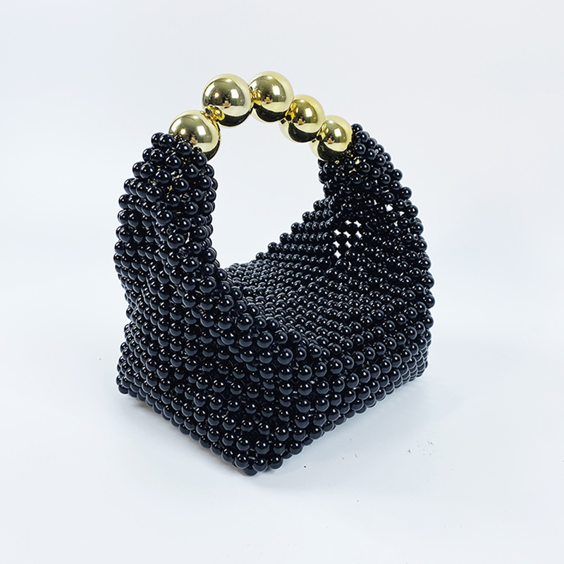手作りのビーズ織りアクリルイミテーションパールバッグは、ファ - Edc Carry Bag のレビューと価格